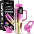 Coldest 46 oz Tumbler with Handle and Straw - 100% Leak Proof