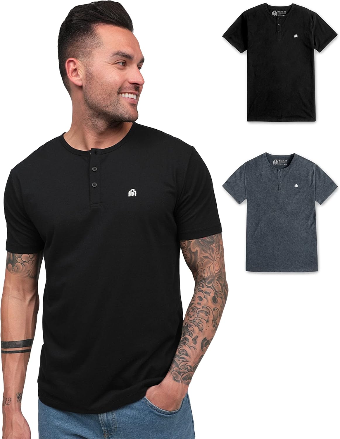 Premium Henley Shirts for Men - Casual Short Sleeve T-Shirt