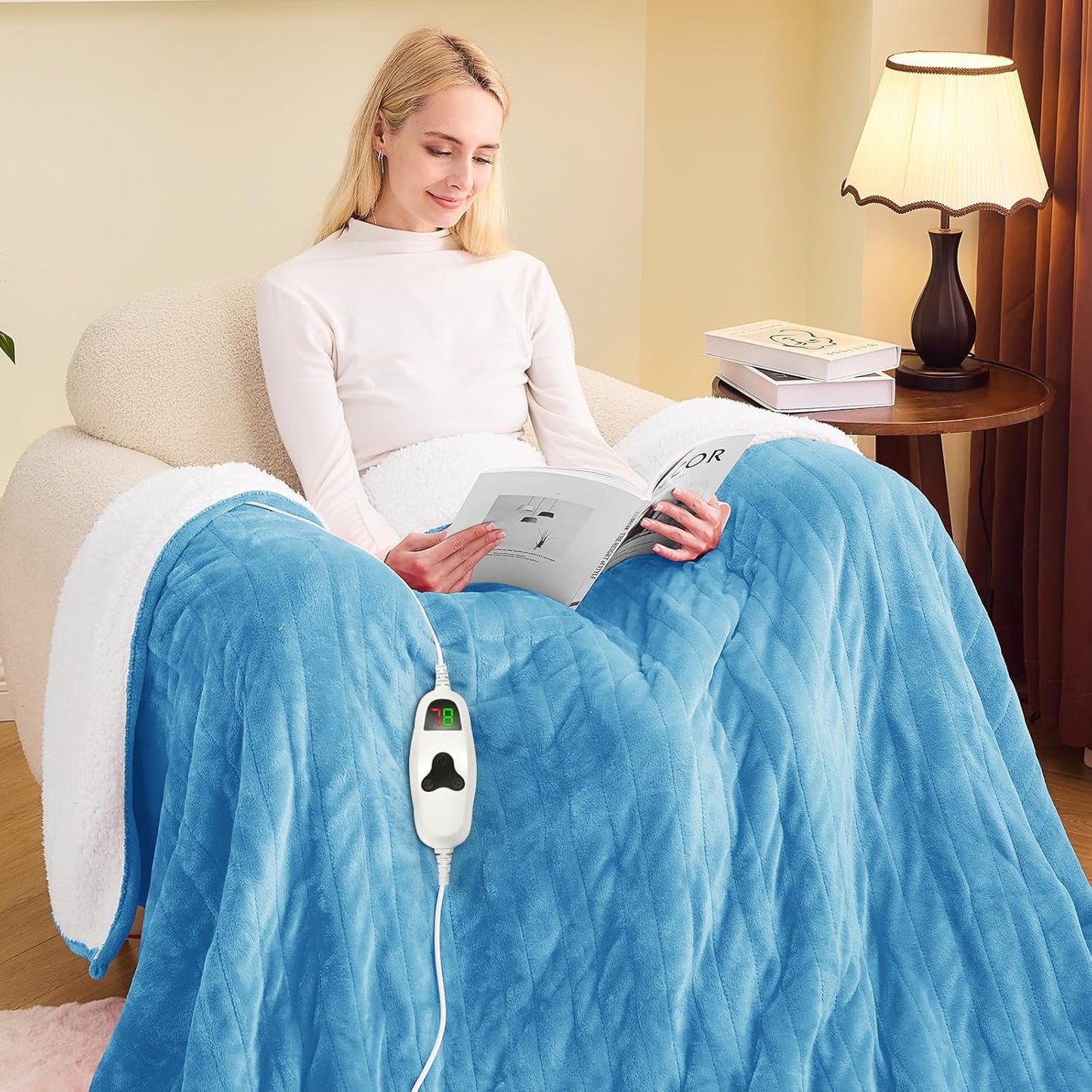 Greenoak Heated Blanket Electric Twin 62inX84in for Cozy Warmth