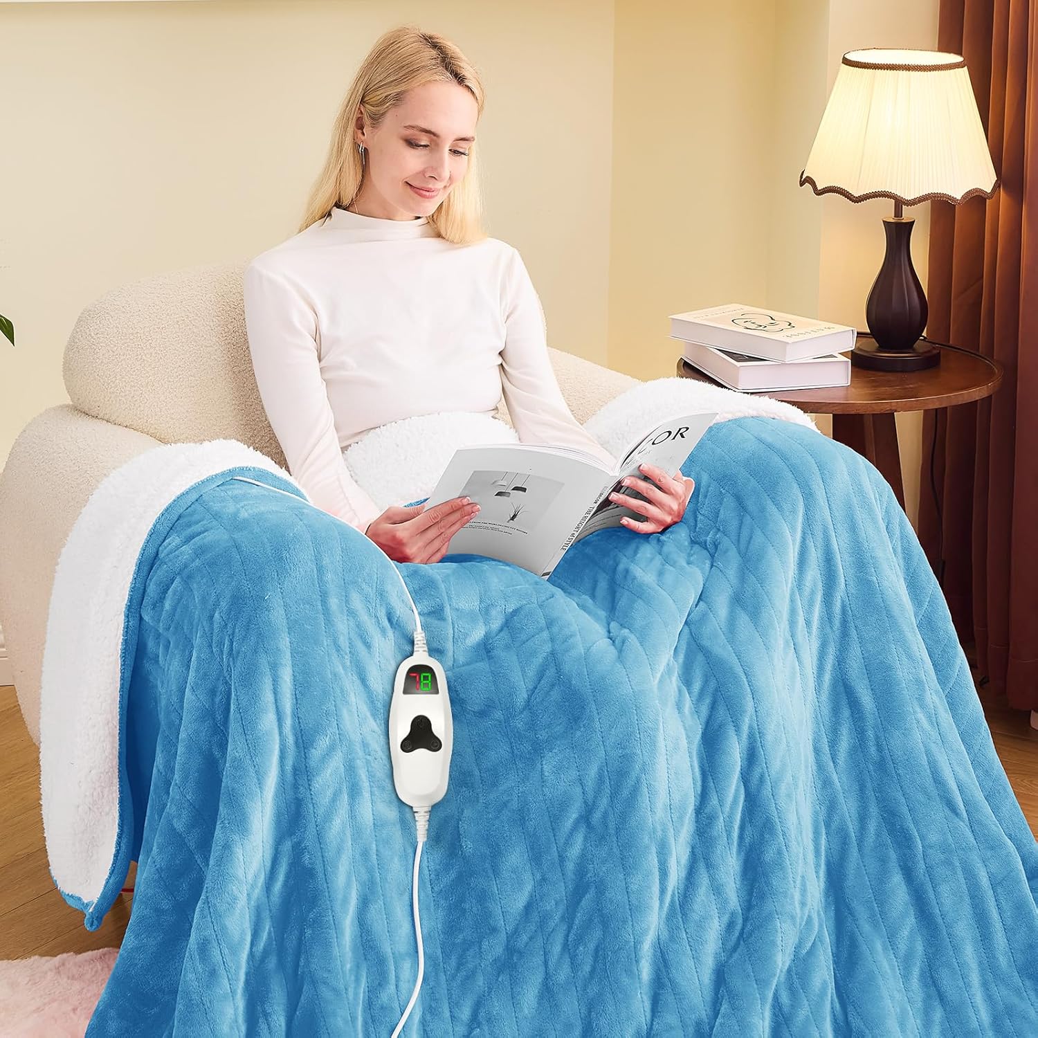 Greenoak Heated Blanket Electric Twin 62inX84in for Cozy Warmth