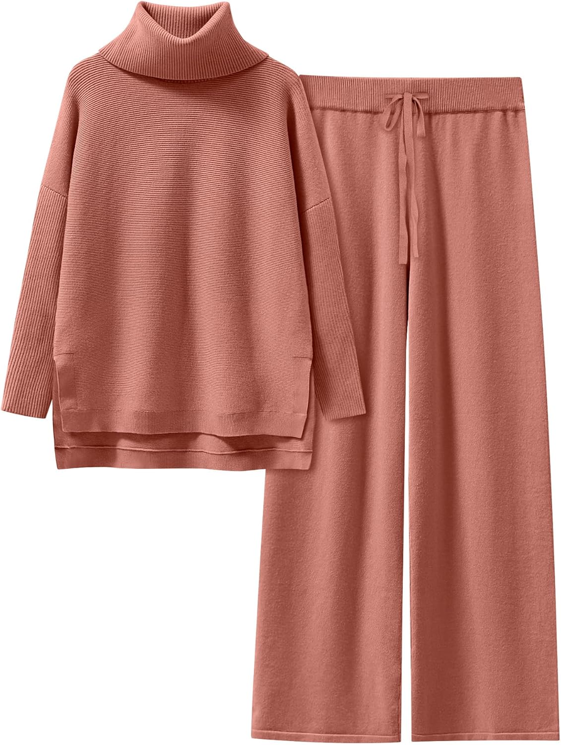 Oversized Turtleneck Knit Pullover Sweater Set for Women