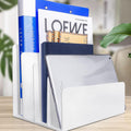 Acrylic File Organizer for Desk - 4 Section Clear File Holder