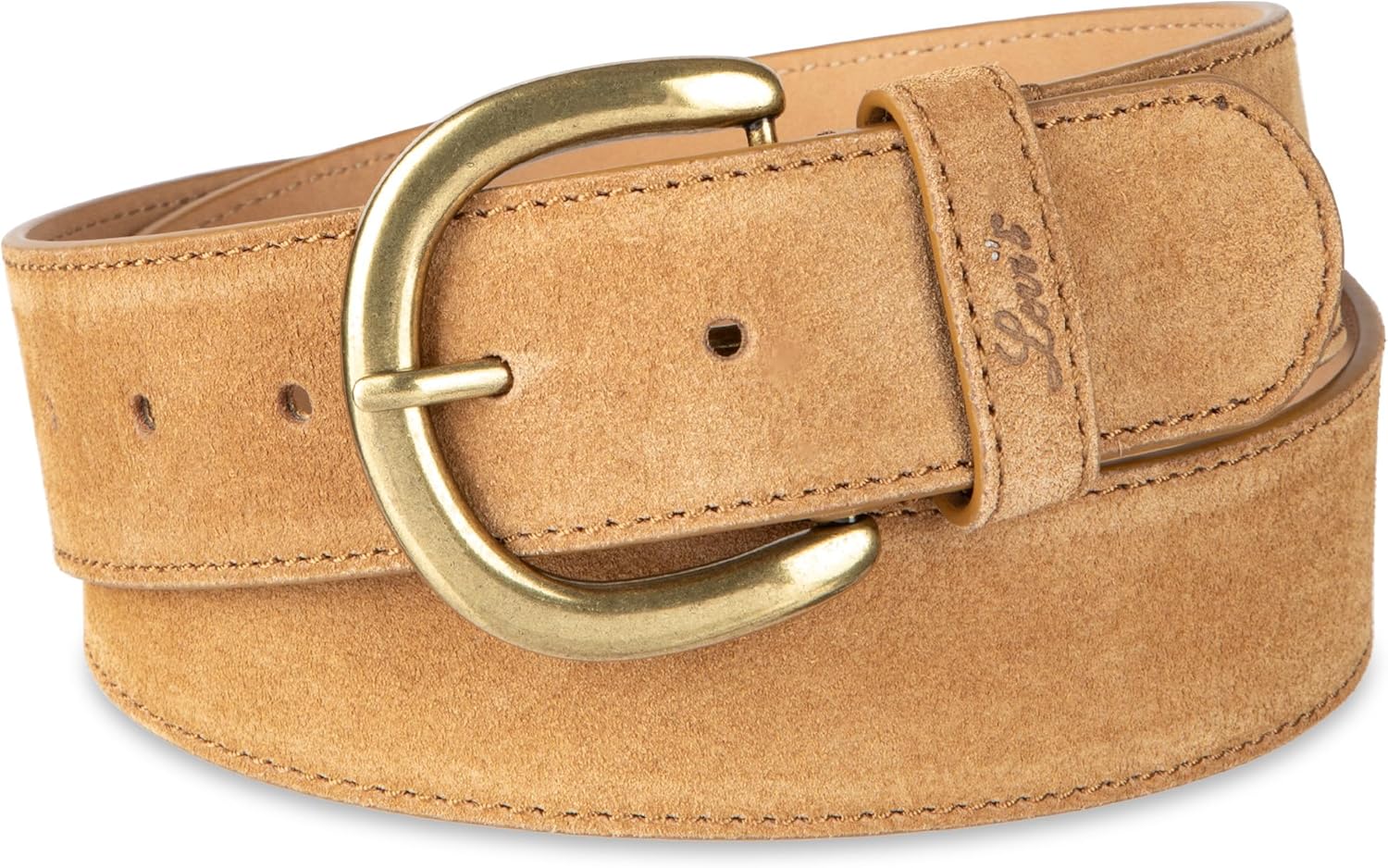 Levi's Women's Curved Buckle Leather Belt for Stylish Outfits