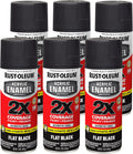 Rust-Oleum Acrylic Enamel 2X Spray Paint, Flat Black (6 Pack)