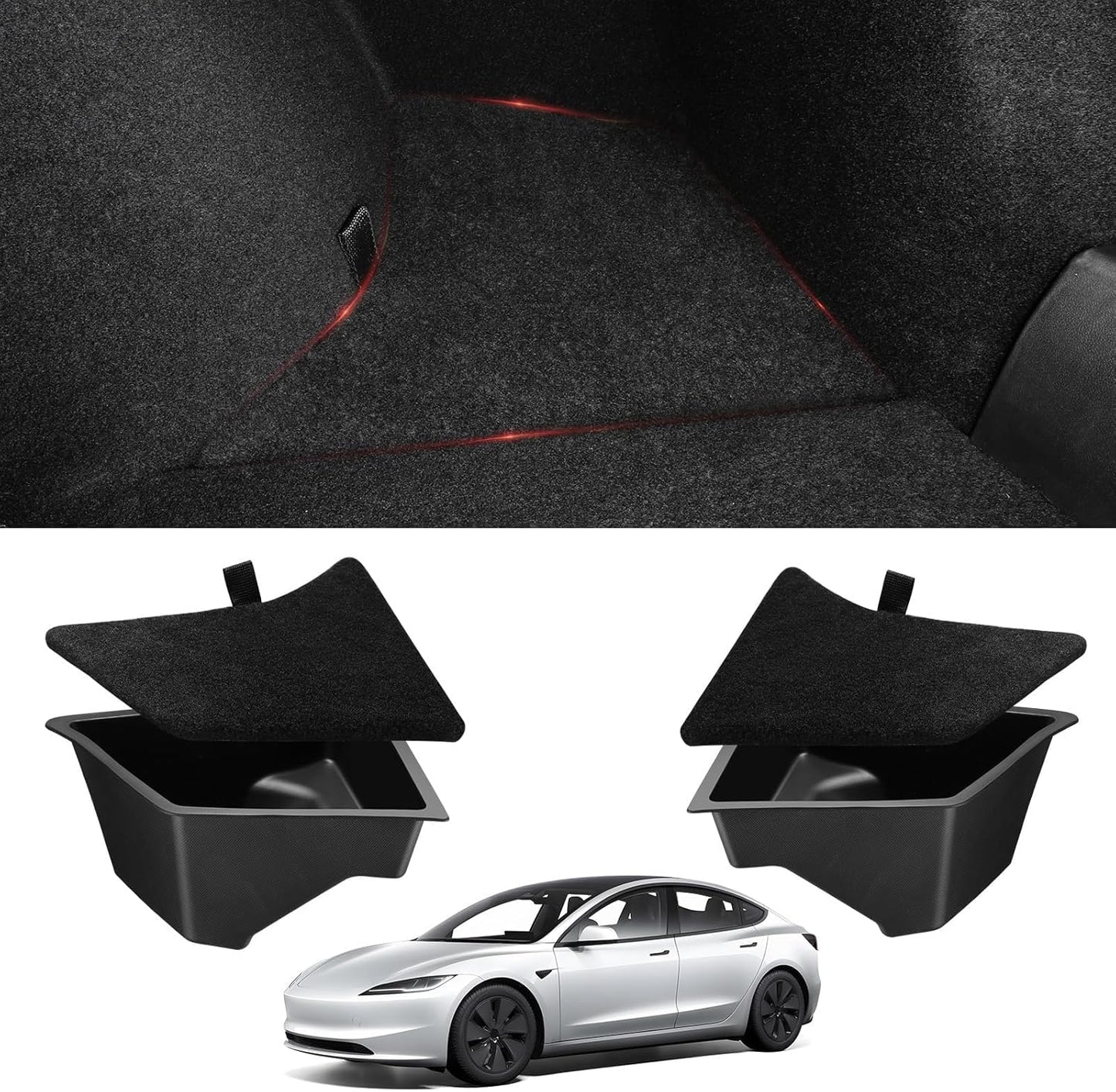 Tesla Model 3 Highland Trunk Organizer Waterproof Storage Bins