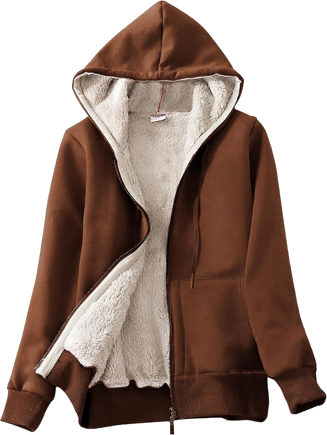 Yeokou Women's Casual Full Zip Up Sherpa Lined Hoodie Jacket
