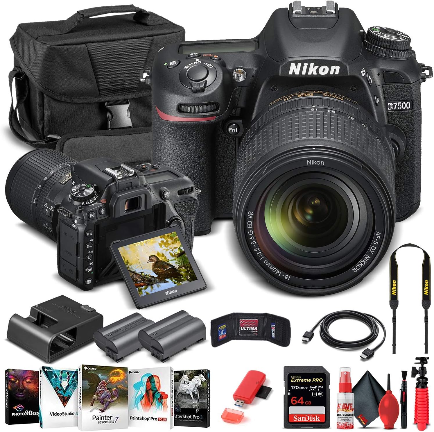 Nikon D7500 DSLR Camera Bundle with 18-140mm Lens and More