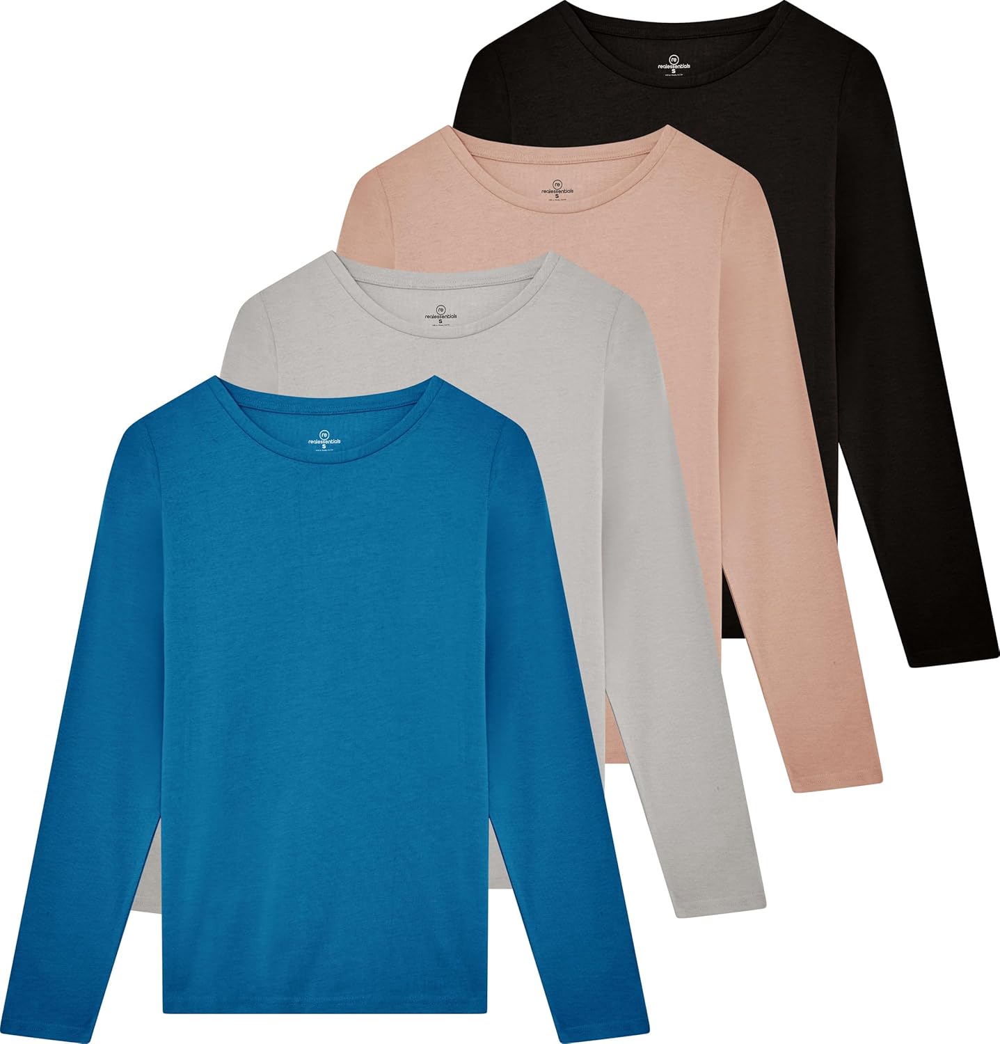 Real Essentials Women's Cotton Classic-Fit Long-Sleeve T-Shirt