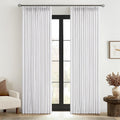 Pinch Pleated White Thick Linen Curtains 90 in 2 Panels - Tailored
