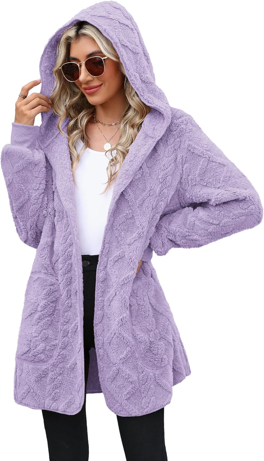 Yanekop Womens Oversized Sherpa Jacket for Cozy Winter Style