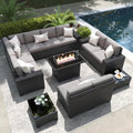 LayinSun 13 Piece Outdoor Patio Furniture Set with 44in Fire Pit