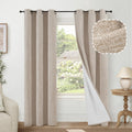 Lajode Linen Blackout Curtains for Living Room Narrow Window