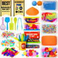Sensory Kit for Toddlers and Kids - 5 Bins with Lids and Play Tools