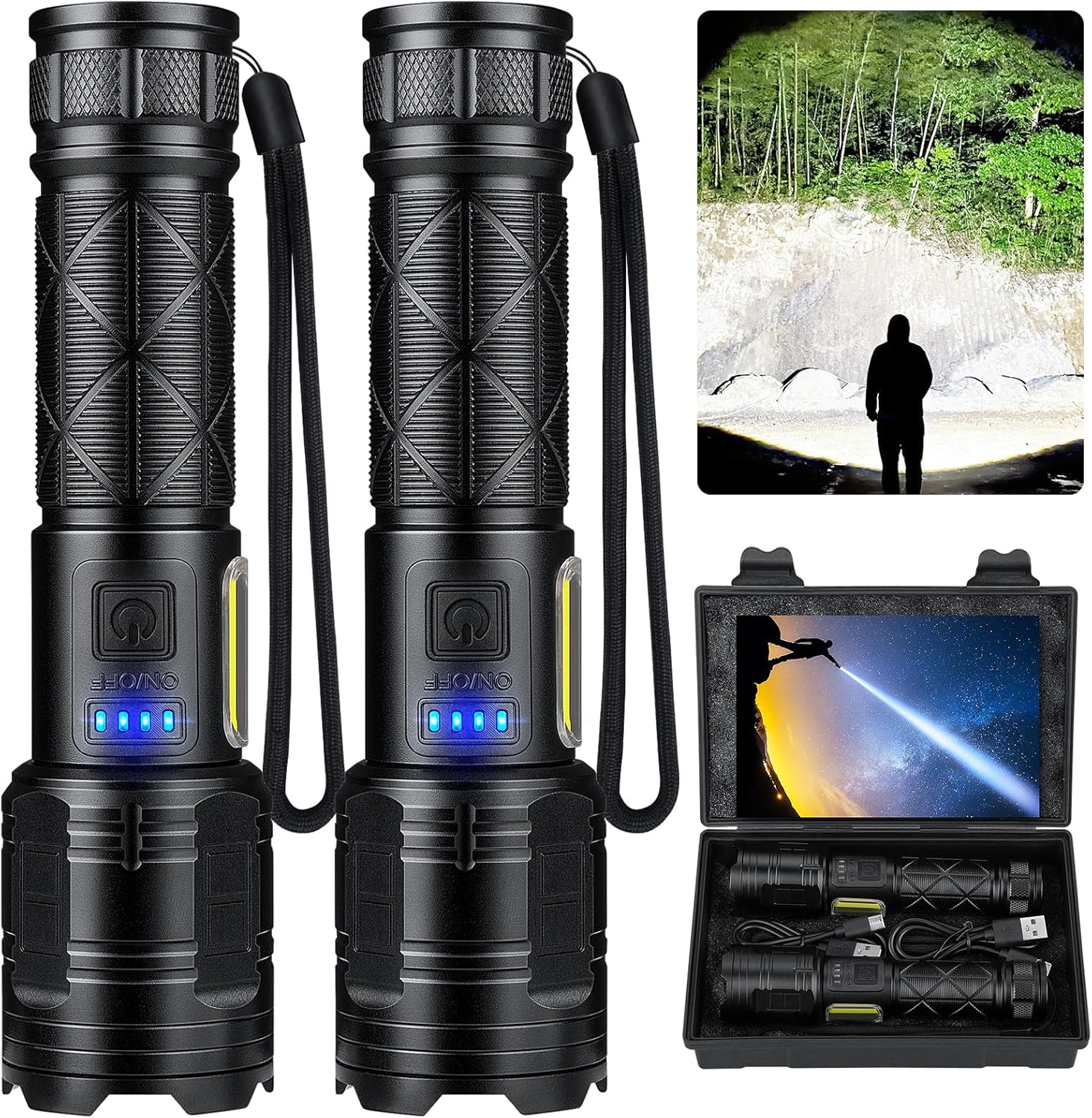 Cinlinso Ultra Bright Flashlights 990k Lumens - 2 Pack
