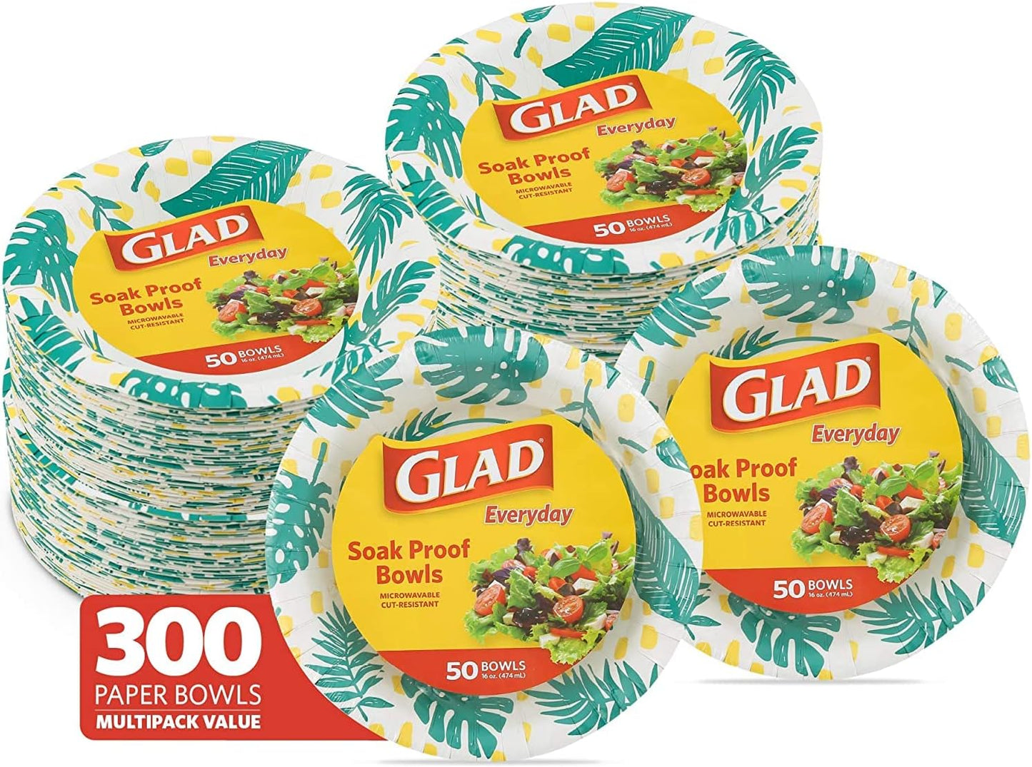 Glad Disposable Paper Bowls: Soak Proof & Microwave Safe