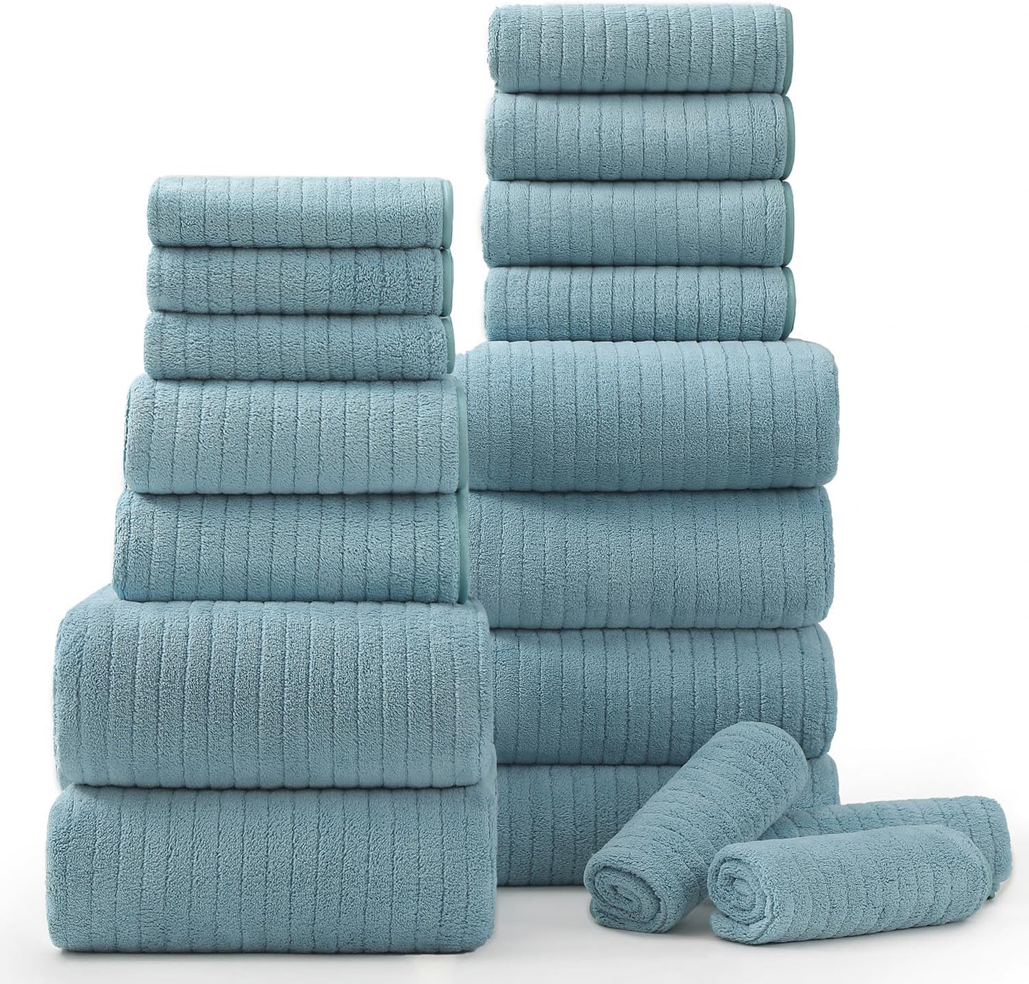 18 Piece Soft Family Bathroom Towel Set for Luxurious Comfort