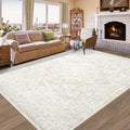 Vintage Living Room Area Rug 6x9 - Machine Washable Boho Accent Rug