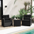 RELAX4LIFE 3-Piece Patio Furniture Set - Wicker Bistro Set for Small