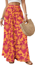 Wide Leg Pants Flowy Floral Palazzo Pants for Women - Summer Style