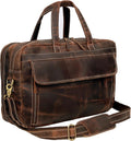 Full Grain Italian Leather Briefcase for Men - Handcrafted Laptop Bag