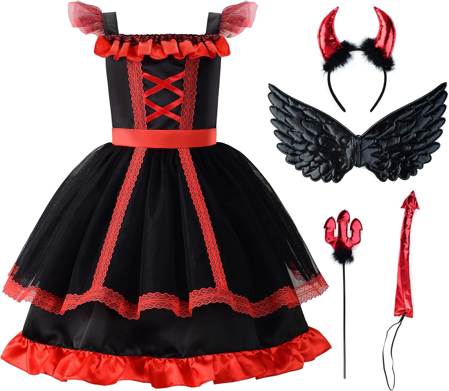 ReliBeauty Kids Devil Costume for Halloween Dress Up Fun
