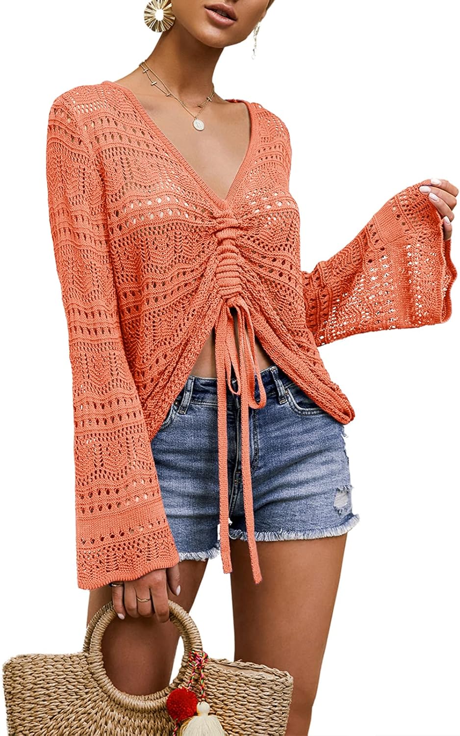 Boho Off Shoulder Sheer Crop Tops for Trendy Summer Style