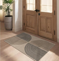 Easy Jute Rainbow Entryway Rug - Washable Non-Slip 2.6x4 Doormat
