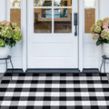 Buffalo Plaid Rug 35.4x59 in Black and White Checkered Rug - Classic