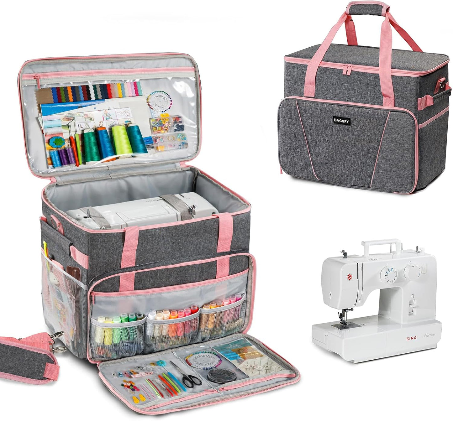 BAGSFY Large Sewing Machine Carrying Case for Easy Travel