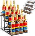 16 Bottle Coffee Syrup Organizer 4 Tier Stand - Space Saving
