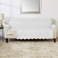 Medallion Stitched Solid Furniture Protector Sofa Cover - Stain