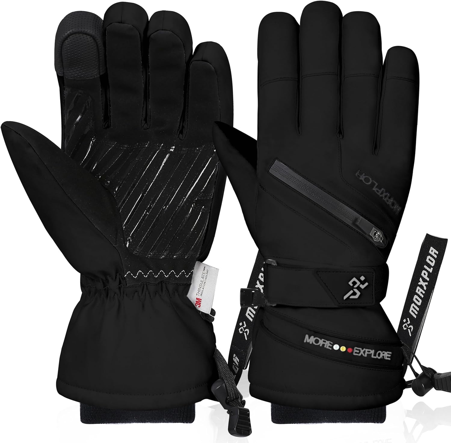 Waterproof Touchscreen Snow Gloves, Insulated Warmth - MORXPLOR