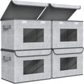 Fabric Foldable Storage Boxes 4-Pack - Large Collapsible Bins