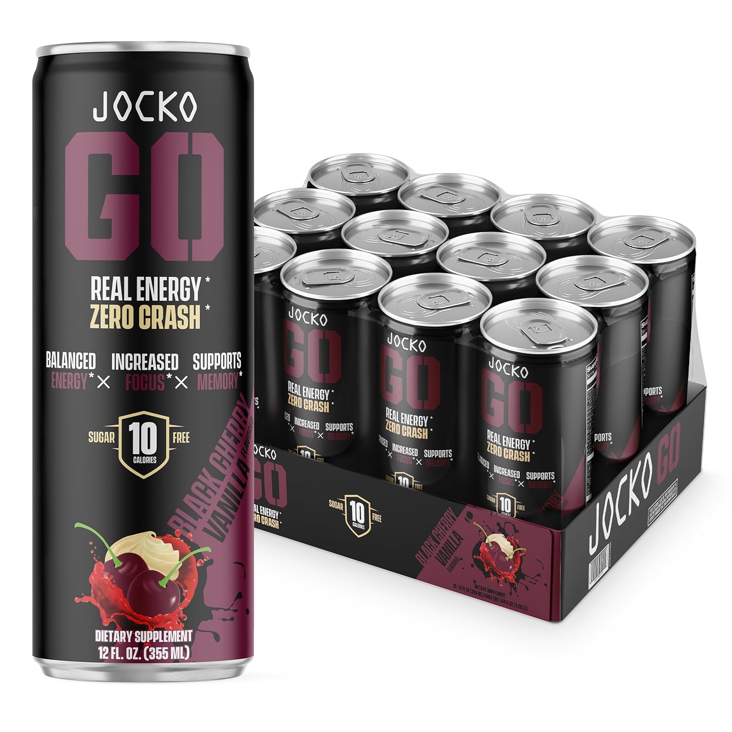 Jocko GO Energy Drink - Sugar Free Nootropic for Focus