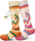 Cozy Kids Merino Wool Ski Socks x 2: Snow Fun!