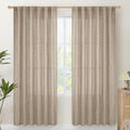 Dark Oatmeal Linen Curtains 78 in Length - Light Filtering Window