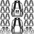 Clear Backpack 24 Pack 15in Transparent Stadium Bag - Heavy Duty PVC