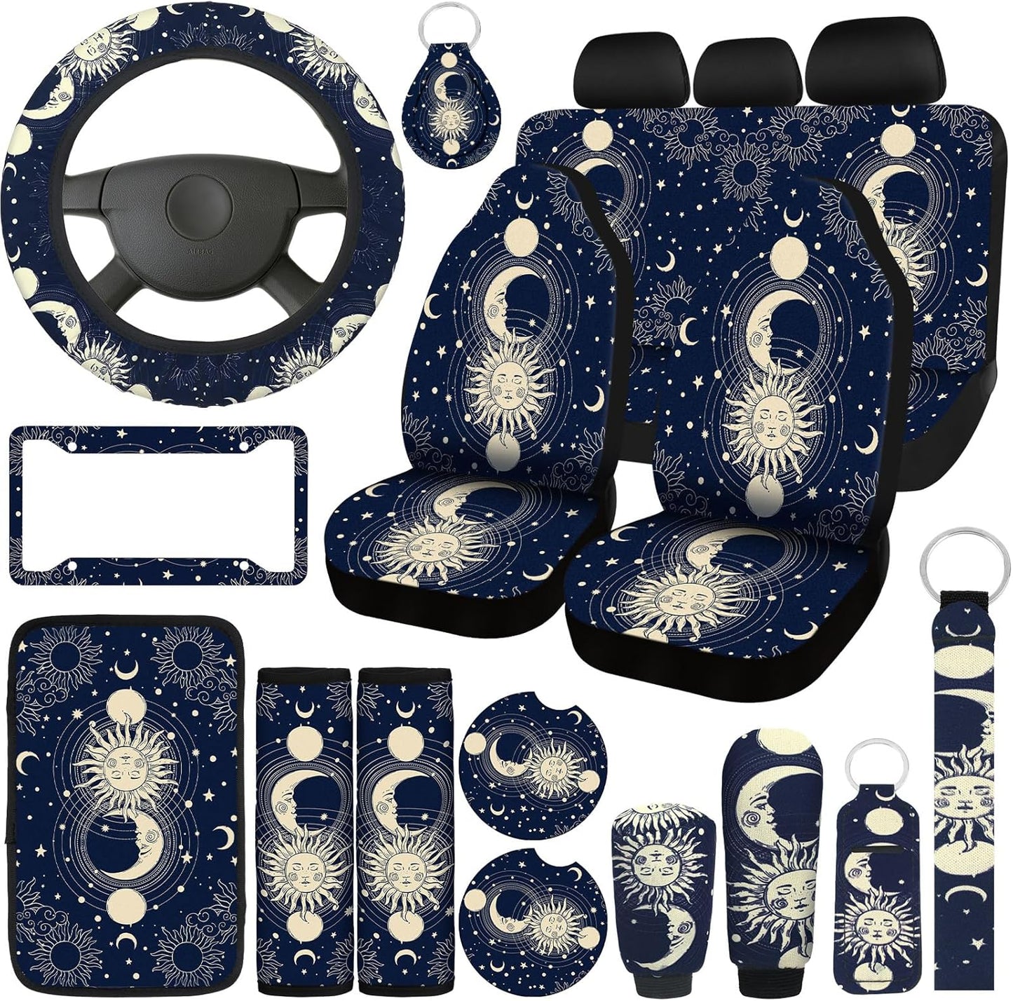 Estune 19 Pcs Car Seat Covers Set for Stylish SUV Interior