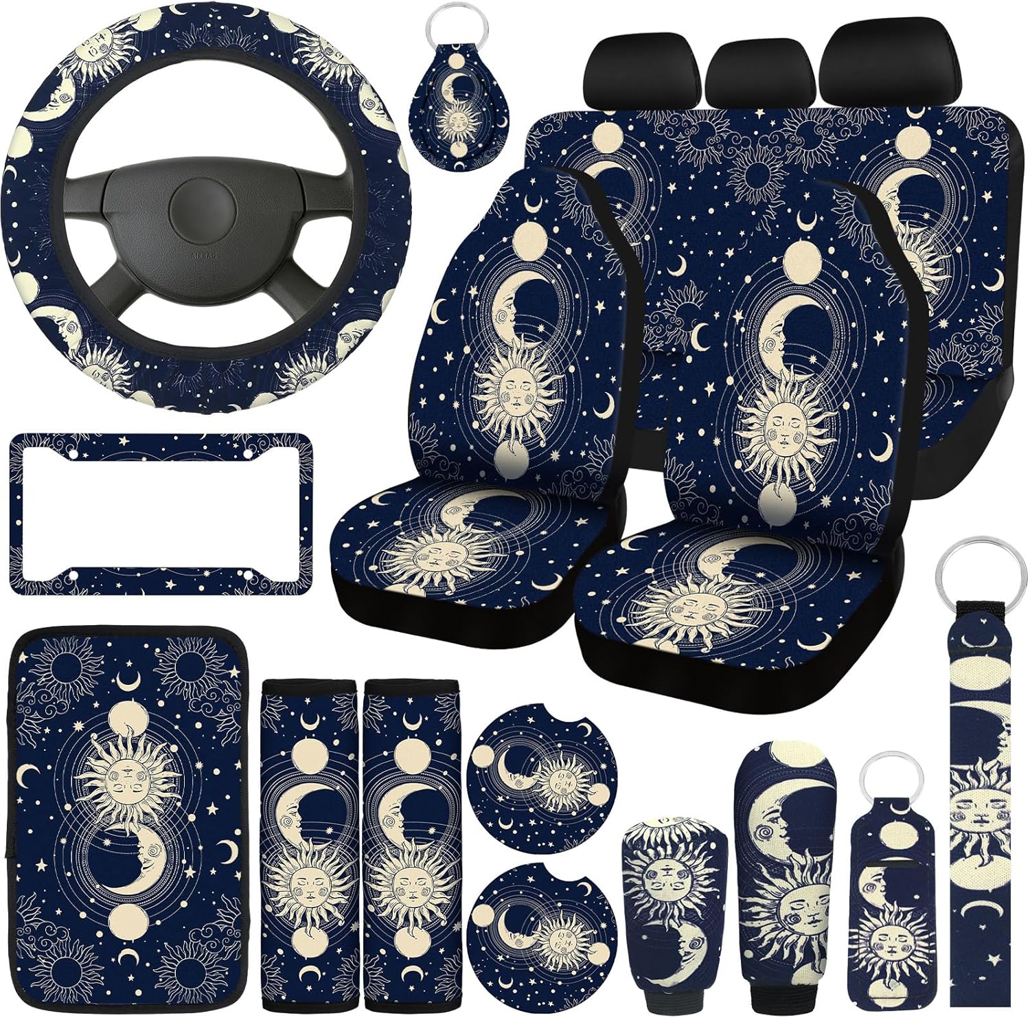 Estune 19 Pcs Car Seat Covers Set for Stylish SUV Interior