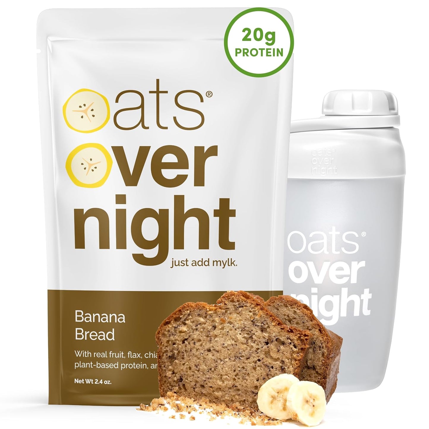 Oats Overnight Banana Bread - Vegan High Protein Oatmeal Pack