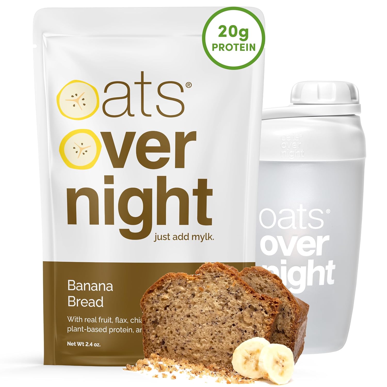 Oats Overnight Banana Bread - Vegan High Protein Oatmeal Pack