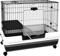 Small Animal Cage 2-Level Rabbit Hutch with Wheels - Easy Clean