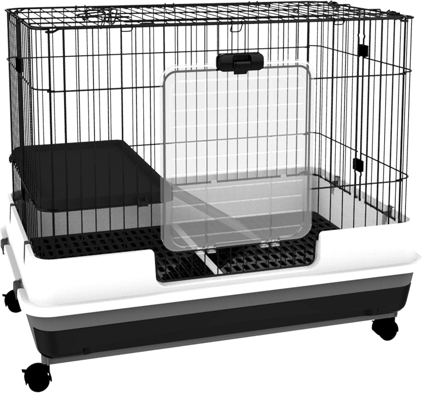 PawHut 2-Level Small Animal Cage for Rabbits and Chinchillas