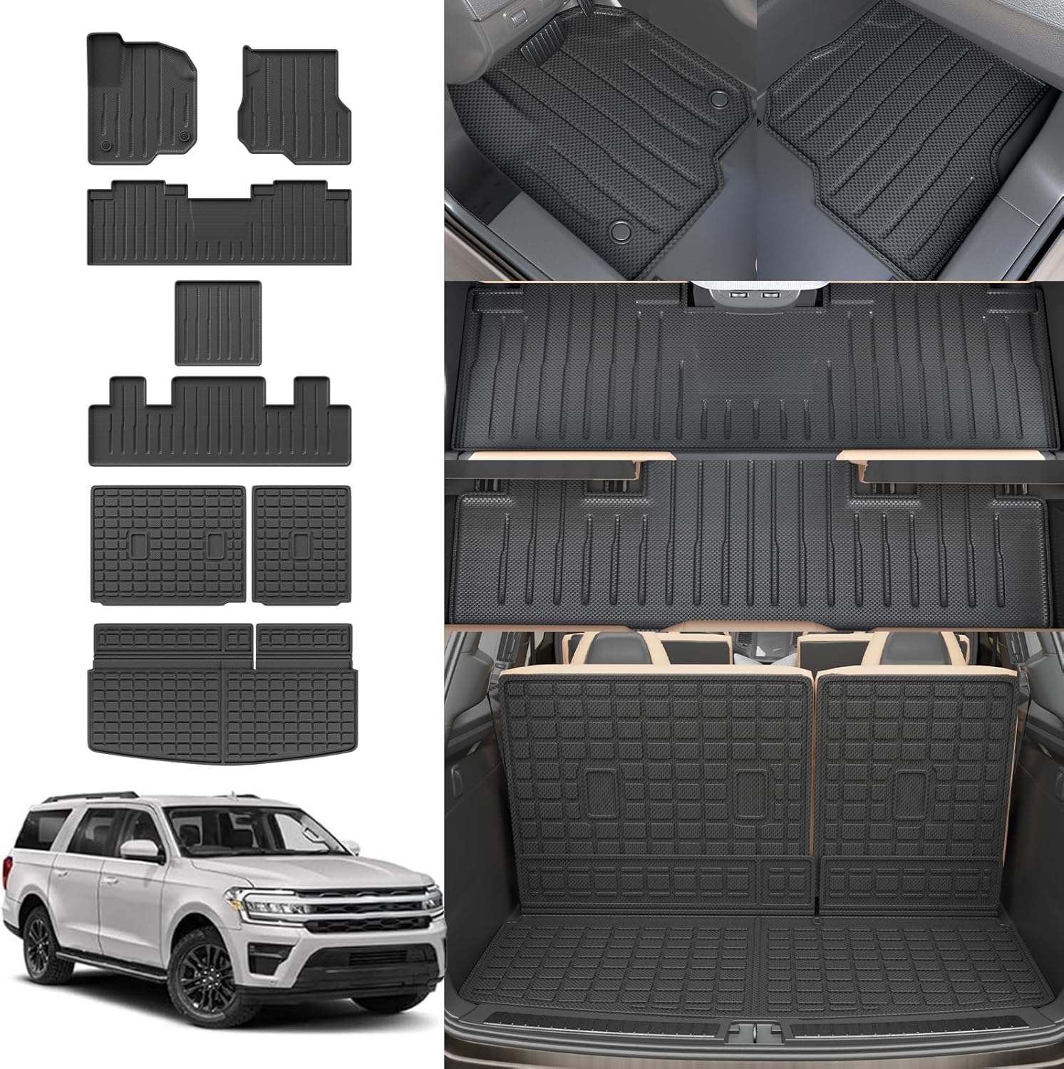 Floor Mats Compatible with 2018-2024 Ford Expedition Cargo Mat
