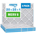 Aerostar 20x25x1 MERV 8 Pleated Air Filters - 4 Pack