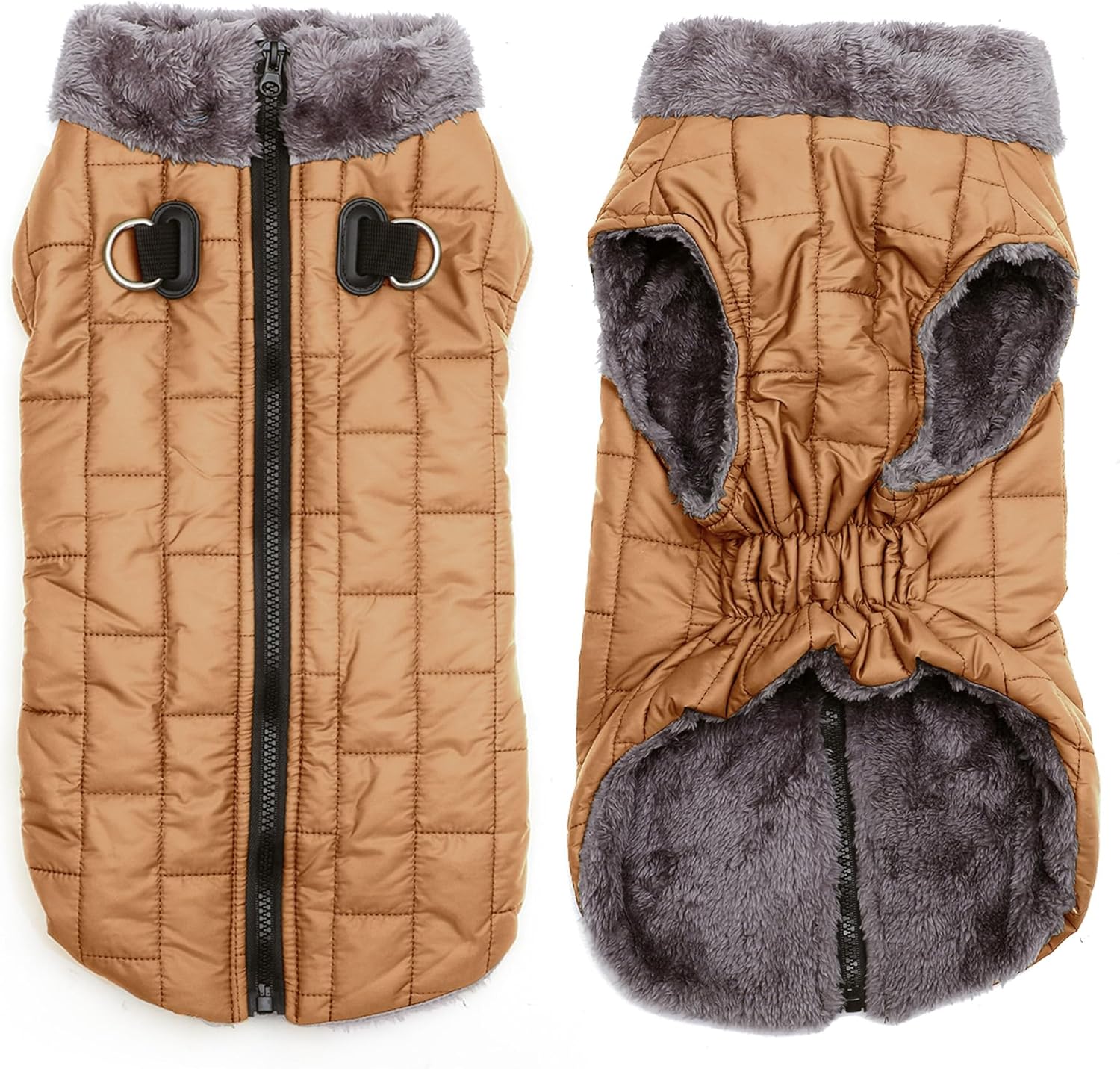 Warm Fleece Dog Coats with Durable Harness for Medium Dogs