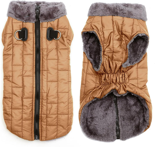Warm Fleece Dog Coats with Durable Harness for Medium Dogs