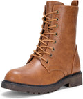 Vepose Women's Combat Ankle Black Flat Boots - Classic Everyday