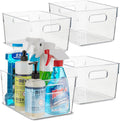 Clear Plastic Food Storage Bins 4-Pack 10x7.5x5.3 in - Stackable
