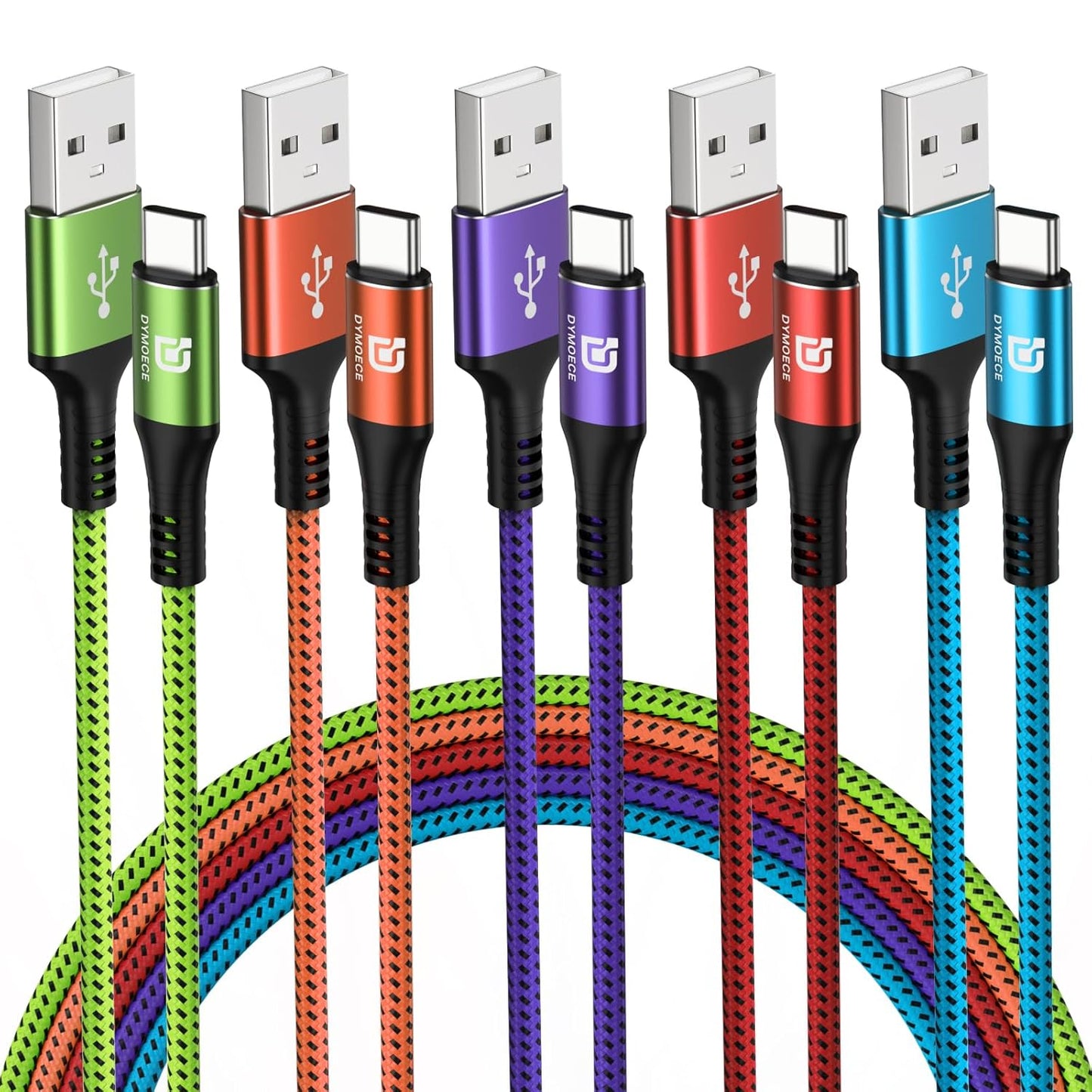 Fast Charge 10ft USB C Cable 5 Pack for Samsung
